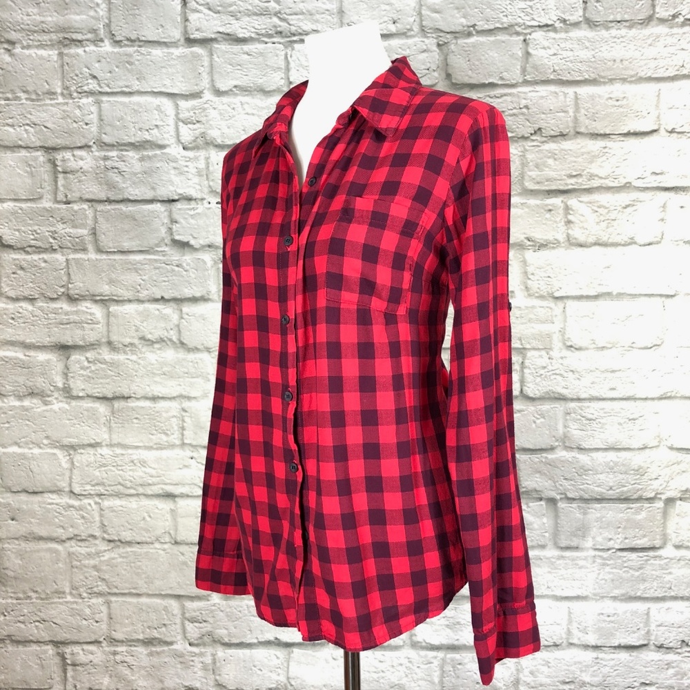 Splendid Red Buffalo Plaid Button Down - Picture 2 of 5